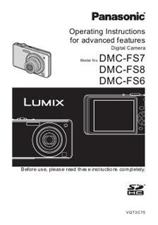 Panasonic Lumix FS6 manual. Camera Instructions.
